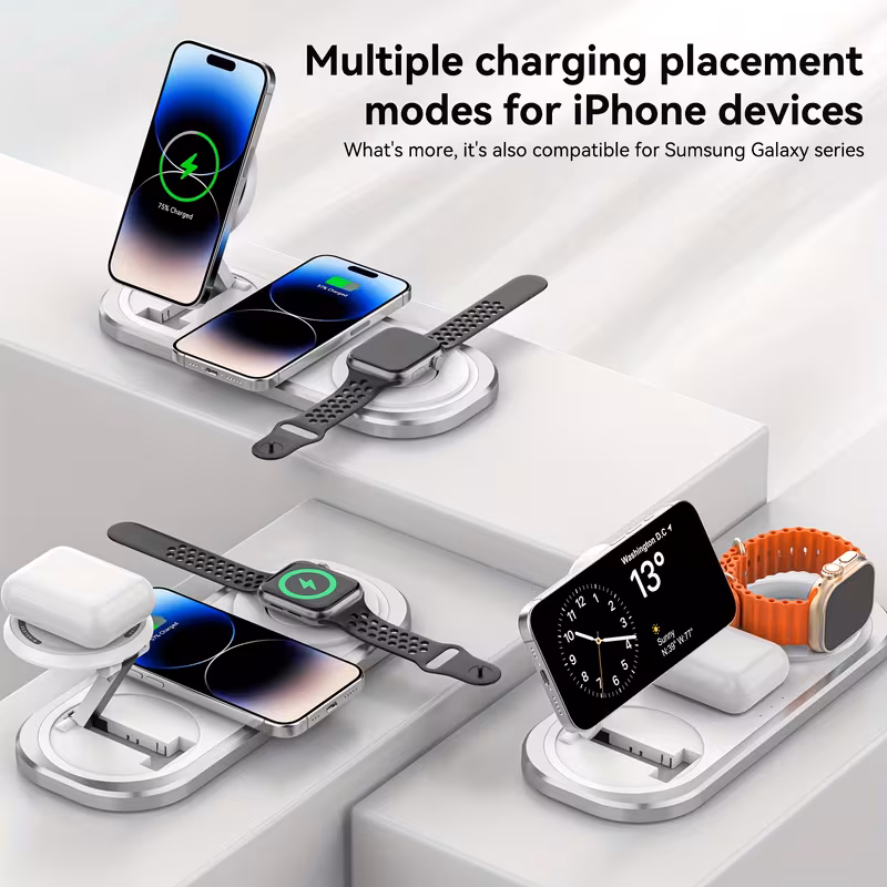 Multiple charging placement modes for iPhone, Apple Watch and AirPods